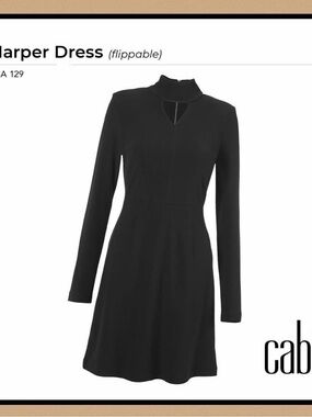 Cabi Harper Long-Sleeve Black Dress